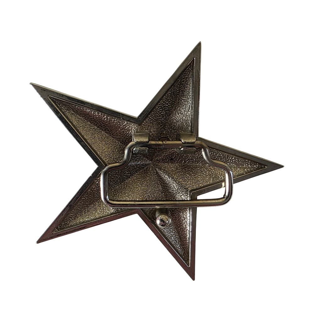 5 Point Star Red & Black belt Buckle - Picture 2 of 3